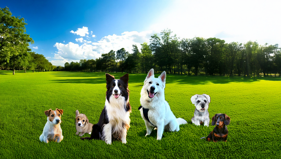 犬が公園にいる写真